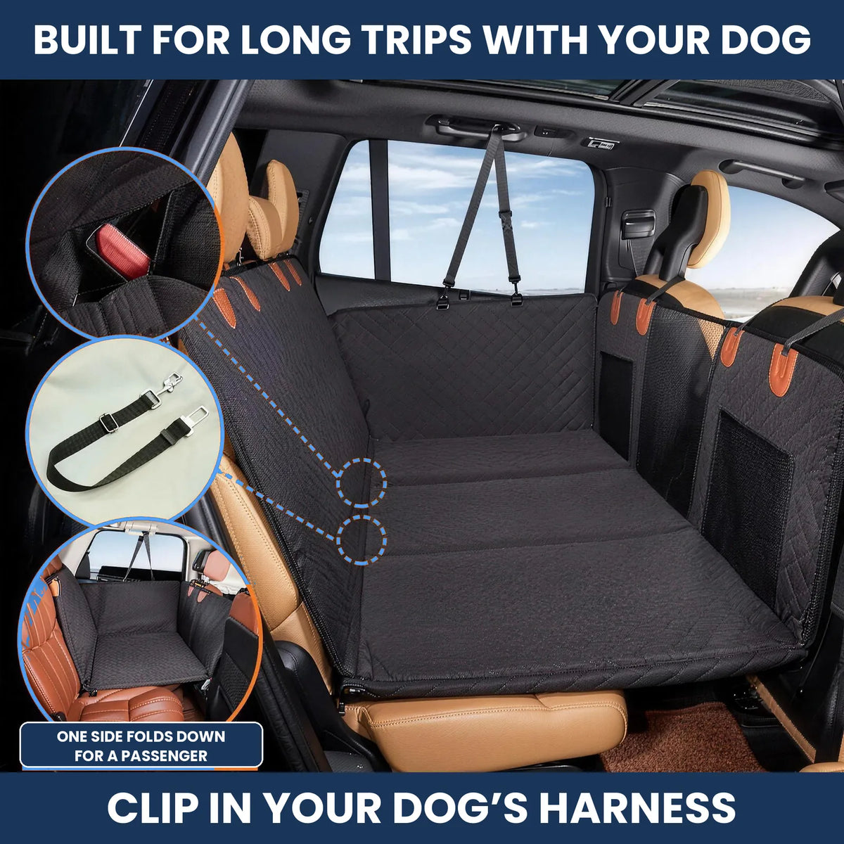 CozyRide Pro | Hard Bottom Dog Car Seat Cover