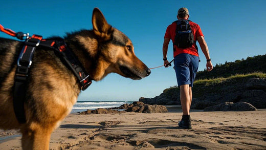 Dog Wearing Hiking Harness for Outdoor Adventure