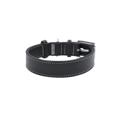 Stylish Black Leather Dog Collar