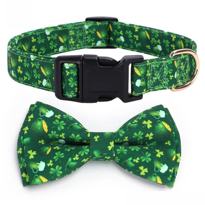 Cool Dog Collars Dark Green Bow