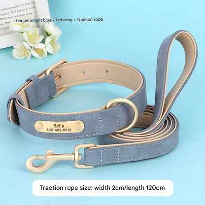 Dog Collar and Leash Blue