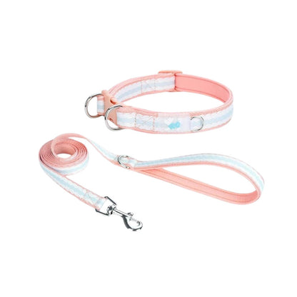 Pink Dog Collar and Leash Set