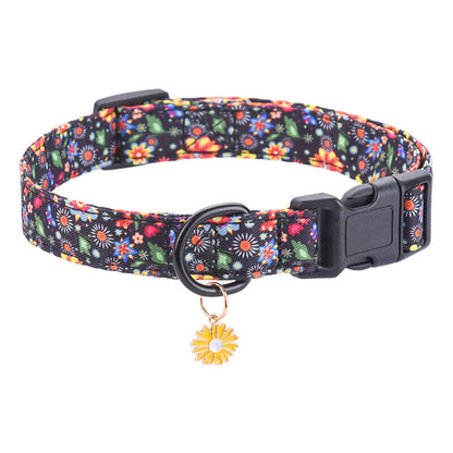 Black Girl Dog Collar with Flower