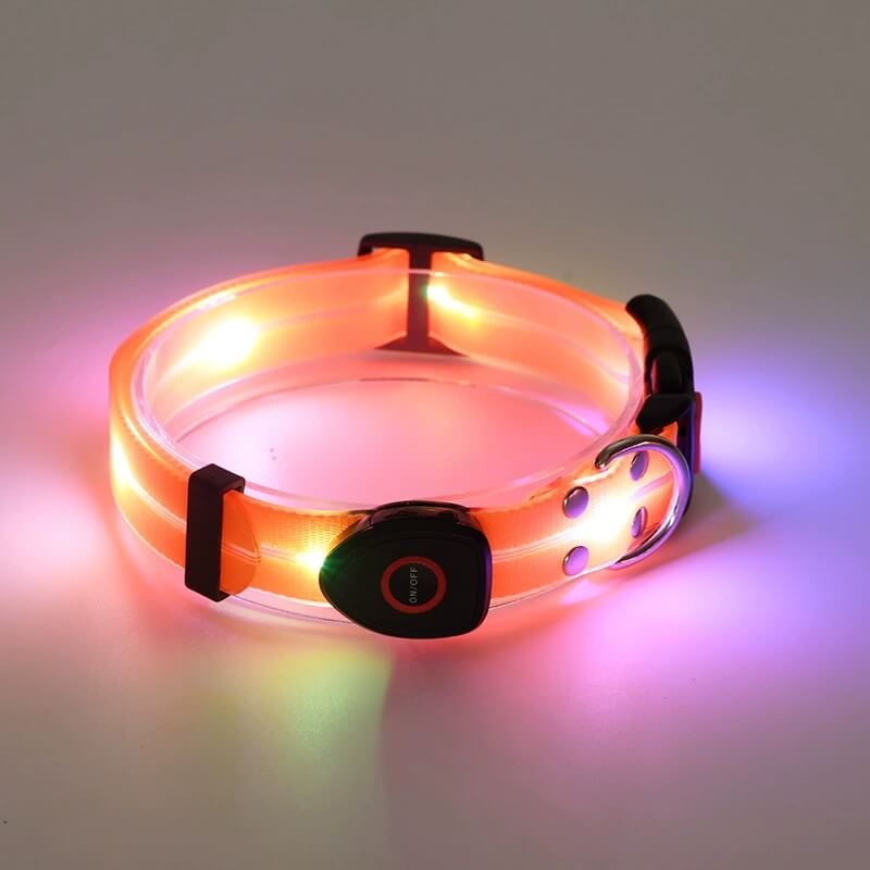 Orange Glow In The Dark Dog Collar