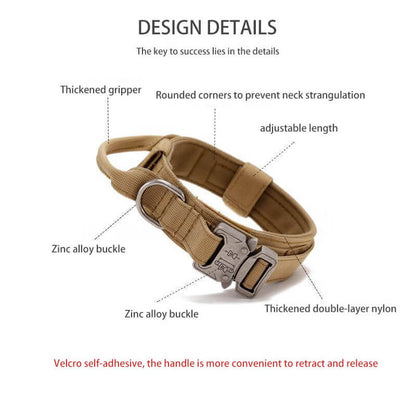 Detailed View of Large Dog Tactical Collars with Strong Design