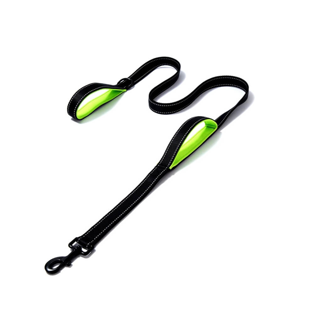 Black and Fluorescent Green Leash for Better Visibility