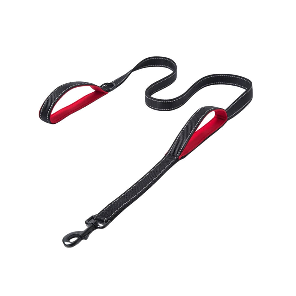 Black and Red Leash with Non-slip Grip