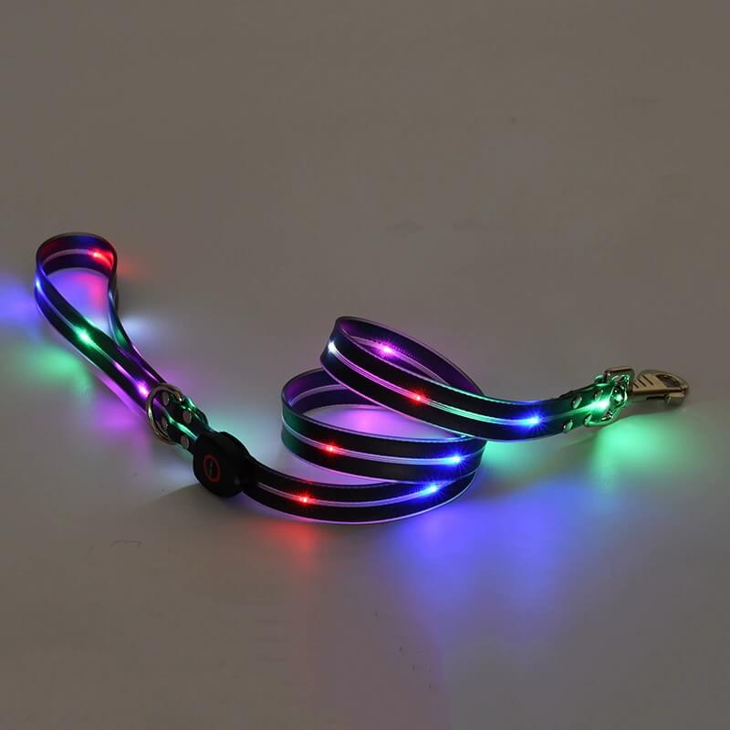 Black Light Up Dog Leash