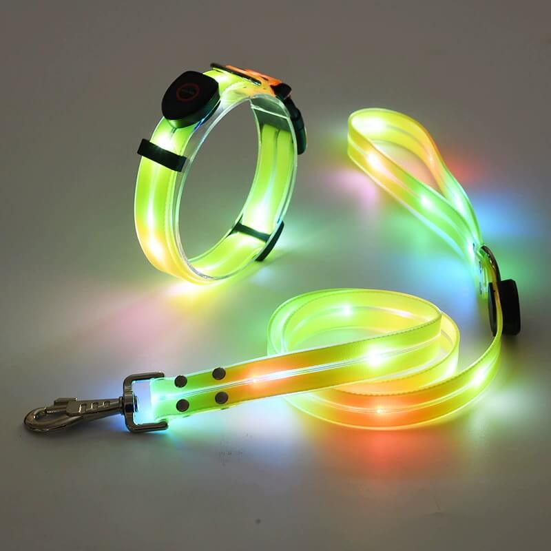 Yellow Lighted Dog Collars And Leashes