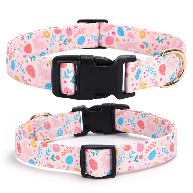 Pink Strawberry Print Dog Collar