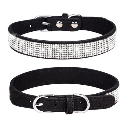 Rhinestone Bling Dog Collars Black