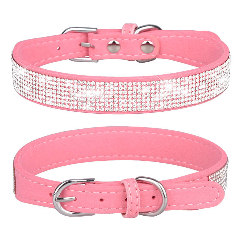 Rhinestone Bling Dog Collars Pink