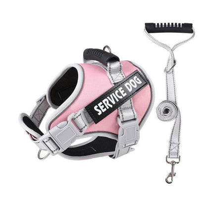 Pink Service Dog Harness With Handle