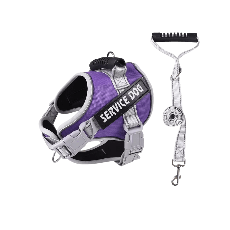 Purple Service Dog Harness With Handle