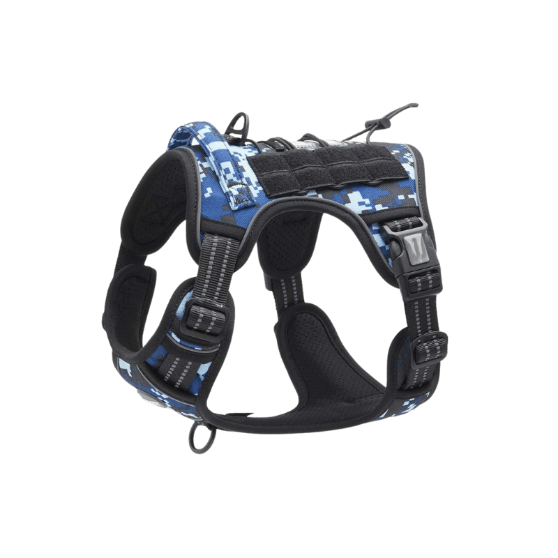 Blue Camouflage Tactical Dog Harness