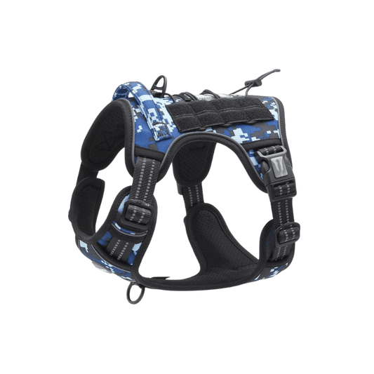 Blue Camouflage Tactical Dog Harness