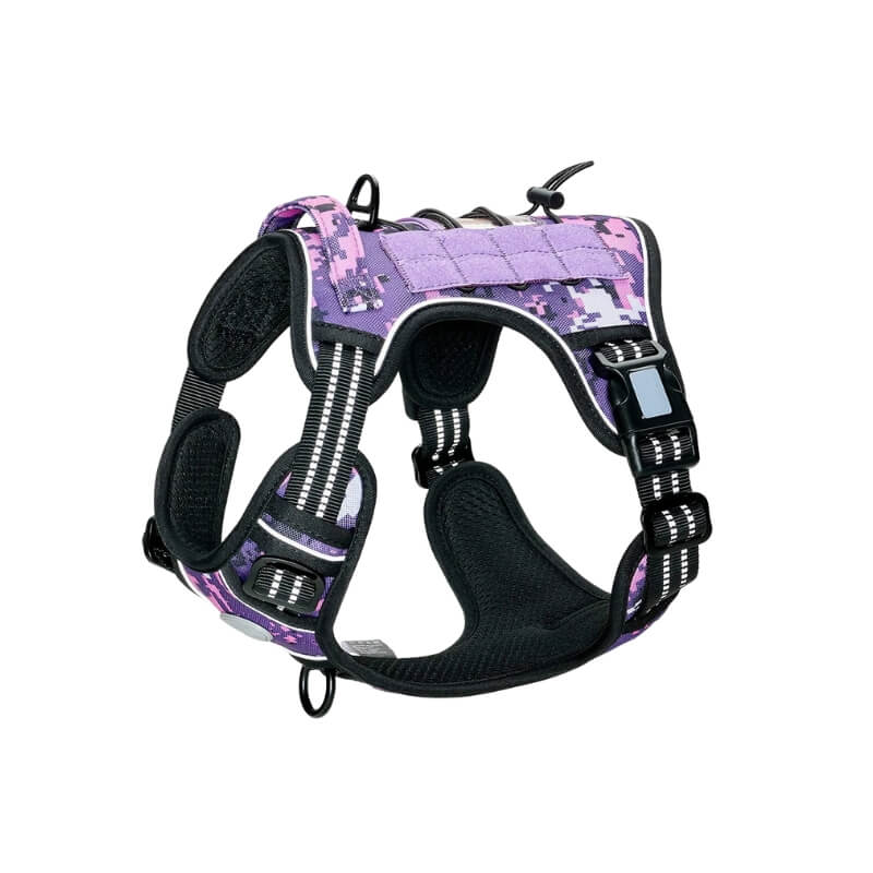 Purple Camouflage Tactical Dog Harness